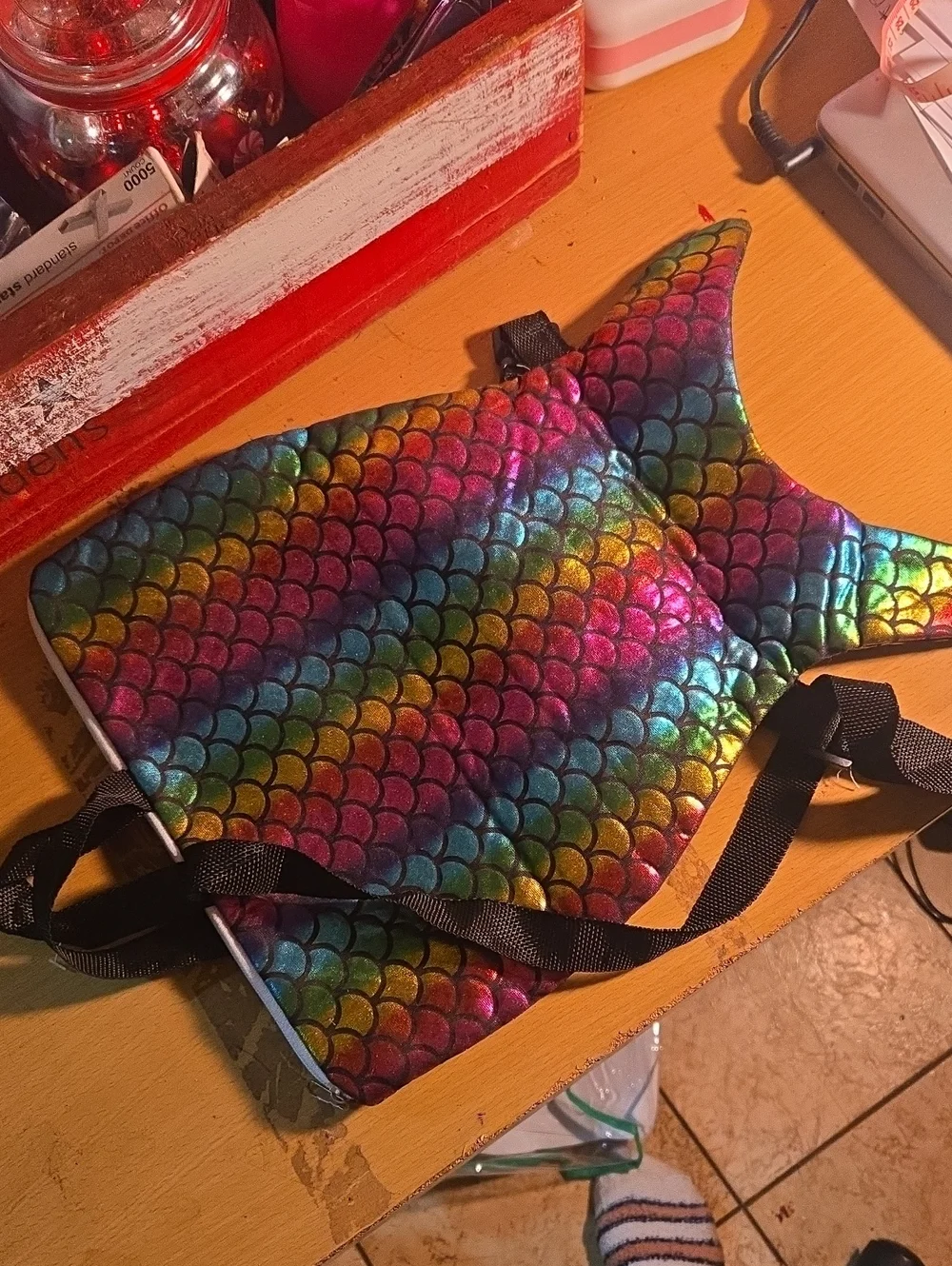 Rainbow Mermaid Scale Backpack